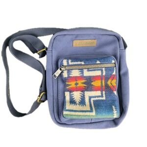 Pendleton Harding Wool Blue Crossbody Purse 7x9" Travel Bag